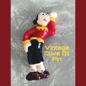 Vintage Olive Oil From Popeye Brooch Pin